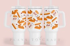 pumpkin pie 40oz quencher tumbler sublimation full wrap high resolution transparant background