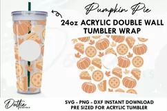 Autumn Pumpkin Pie Starbucks 24oz Acrylic Tumbler Cup SVG Product Image 1
