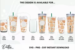 Autumn Pumpkin Pie Starbucks 24oz Acrylic Tumbler Cup SVG Product Image 3