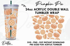 Pumpkin Pie No Hole Starbucks 24oz Acrylic Tumbler Cup SVG Product Image 1