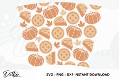 Pumpkin Pie No Hole Starbucks 24oz Acrylic Tumbler Cup SVG Product Image 2