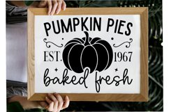 Pumpkin pies est 1967 baked fresh Sign SVG Product Image 2