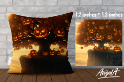 Halloween Pillow cover sublimation, pumpkin, fantasy design Product Image 1