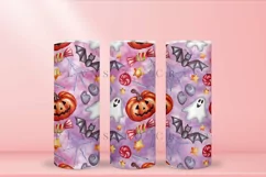 pumpkin pink purple halloweenskinny tumbler sublimation wrap with high resolution and transparant background are for 20oz and 30oz skinny tumbler 