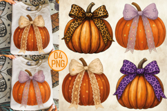 Pumpkin Fall Sublimation PNG, Halloween Coquette Pumpkin PNG Product Image 1