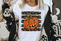 Pumpkin Polka Dot Stripes PNG Trendy Halloween Product Image 2