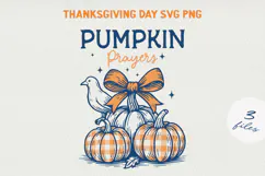 Thanksgiving Pumpkin Quote Clipart | Retro Fall PNG SVG Product Image 1