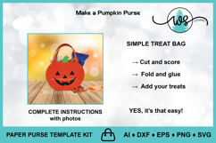 Pumpkin Purse Treat Bag Halloween Template Product Image 2