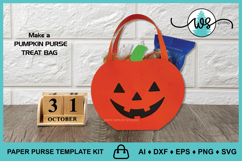 Pumpkin Purse Treat Bag Halloween Template Product Image 4