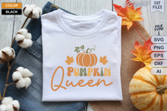 Pumpkin Queen SVG File | Fall Retro SVG Product Image 1