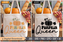 Pumpkin Queen SVG File | Fall Retro SVG Product Image 2