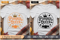 Pumpkin Queen SVG File | Fall Round Sign SVG Product Image 3