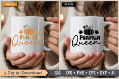 Pumpkin Queen SVG File | Fall Retro SVG Product Image 4