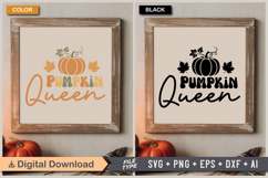Pumpkin Queen SVG File | Fall Retro SVG Product Image 5
