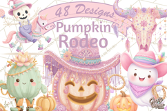 Pastel Pumpkin Rodeo Western Halloween PNG Clipart Product Image 1