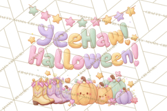 Pastel Pumpkin Rodeo Western Halloween PNG Clipart Product Image 5