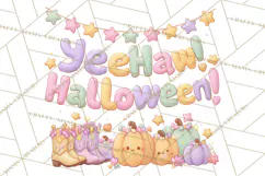 Pastel Pumpkin Rodeo Western Halloween PNG Clipart Product Image 5