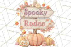 Pastel Pumpkin Rodeo Western Halloween PNG Clipart Product Image 2