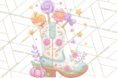 Pastel Pumpkin Rodeo Western Halloween PNG Clipart Product Image 4