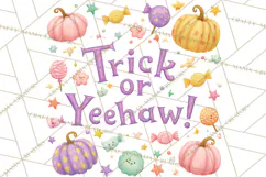 Pastel Pumpkin Rodeo Western Halloween PNG Clipart Product Image 3