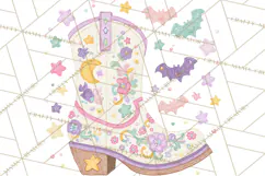 Pastel Pumpkin Rodeo Western Halloween PNG Clipart Product Image 2