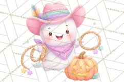 Pastel Pumpkin Rodeo Western Halloween PNG Clipart Product Image 3