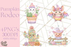 Pastel Pumpkin Rodeo Western Halloween PNG Clipart Product Image 1