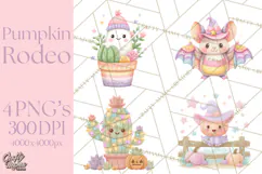 Pastel Pumpkin Rodeo Western Halloween PNG Clipart Product Image 1