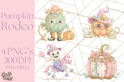 Pastel Pumpkin Rodeo Western Halloween PNG Clipart Product Image 1