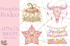 Pastel Pumpkin Rodeo Western Halloween PNG Clipart Product Image 1