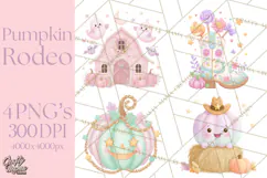 Pastel Pumpkin Rodeo Western Halloween PNG Clipart Product Image 1