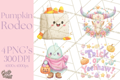 Pastel Pumpkin Rodeo Western Halloween PNG Clipart Product Image 1