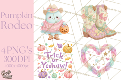 Pastel Pumpkin Rodeo Western Halloween PNG Clipart Product Image 1