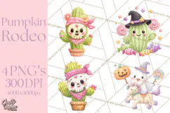 Pastel Pumpkin Rodeo Western Halloween PNG Clipart Product Image 1