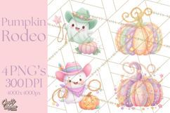 Pastel Pumpkin Rodeo Western Halloween PNG Clipart Product Image 1