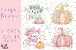 Pastel Pumpkin Rodeo Western Halloween PNG Clipart Product Image 1