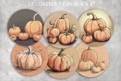 Pumpkin Sketch Circles for Coasters Product Image 1