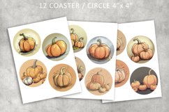 Pumpkin Sketch Circles for Coasters Product Image 5