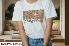 Autumn Fall Vibes PNG Pumpkin Season SVG T-shirt Design Product Image 3
