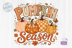Pumpkin Season Floral Autumn Pumpkins PNG Sublimation Design Product Image 1