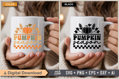 Pumpkin Season SVG File | Fall Retro SVG Product Image 4