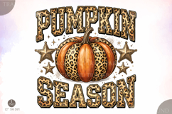 Pumpkin Season Png, Leopard Pumpkin Sublimation Design Product Image 1