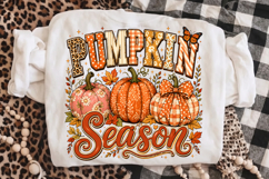 Pumpkin Season PNG, Retro Floral Fall Design Product Image 3