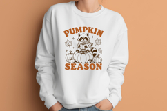 Pumpkin Season SVG PNG, Cute Raccoon Design, Cozy Autumn Product Image 2