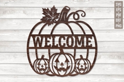 Pumpkin shape Halloween Wall Sign SVG Product Image 1