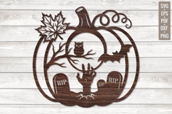 Pumpkin shape Halloween Wall Sign SVG Product Image 1