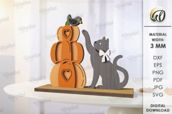 Pumpkin Shelf Sitter Laser Cut. Stand decor SVG Product Image 1