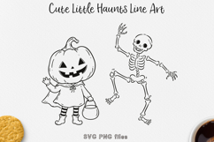 Pumpkin Head Kid and Dancing Skeleton SVG, Cute Halloween Product Image 1