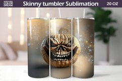 3D Pumpkin Faces Tumbler Wrap |Halloween Tumbler Sublimation Product Image 1