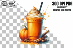 Pumpkin Spice Kawaii PNG SUBLIMATION 3 PNGs Product Image 2